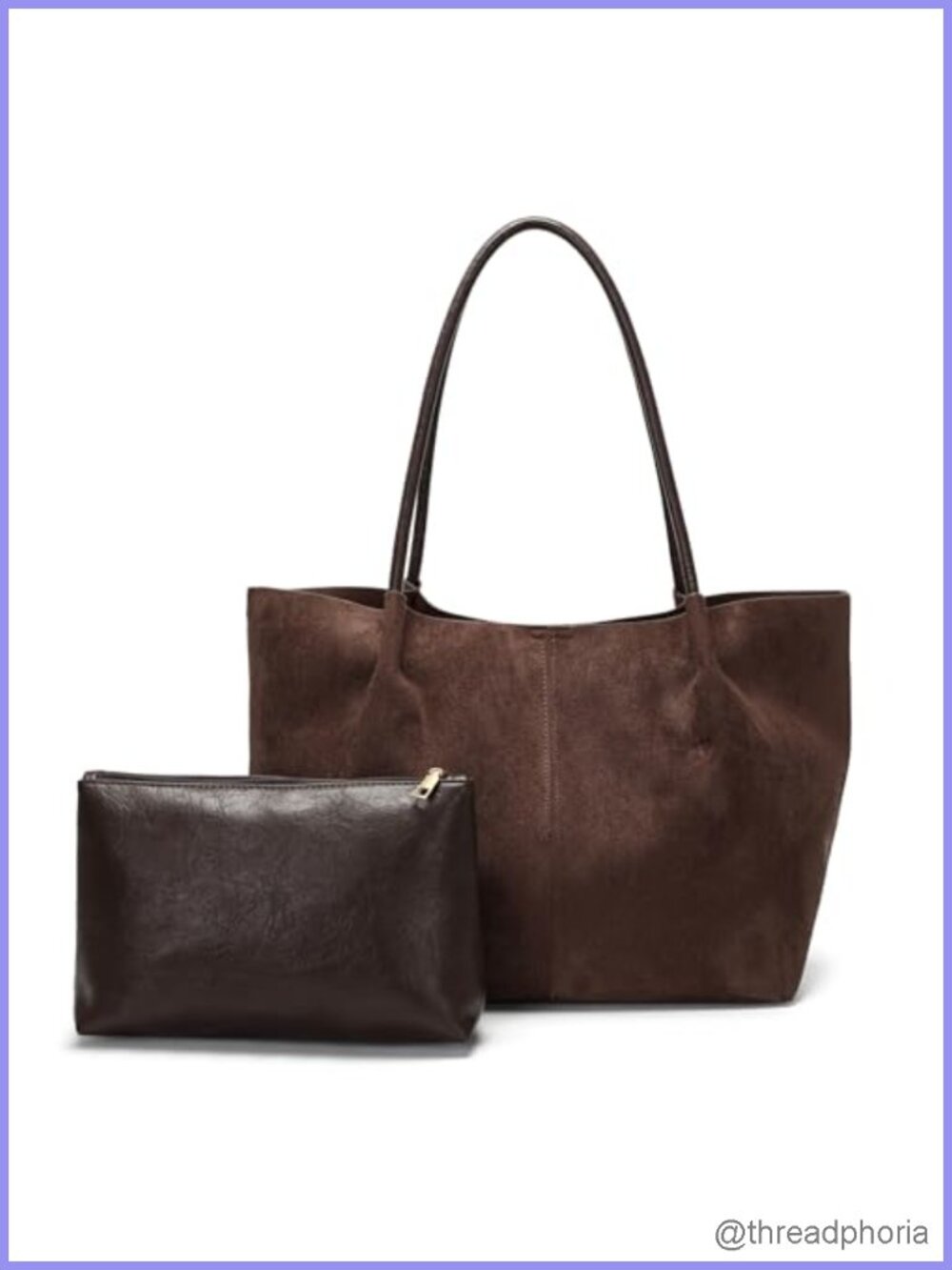 Faux Suede Tote Bag for Women Large Handbag Purse Work Shoulder Bag